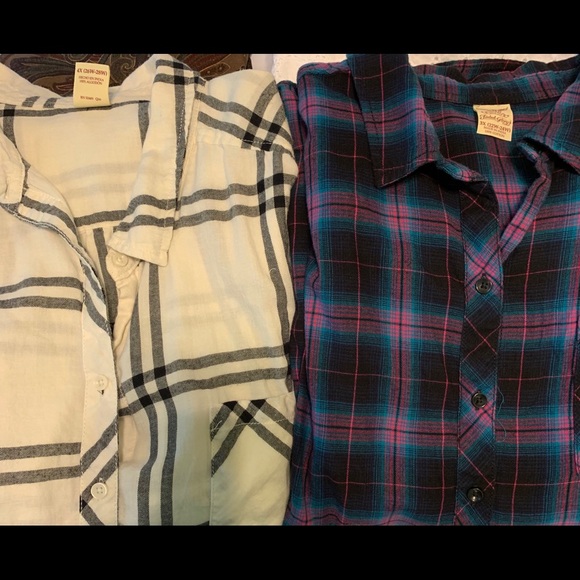 Faded Glory button lightweight flannel shirts - Picture 2 of 4